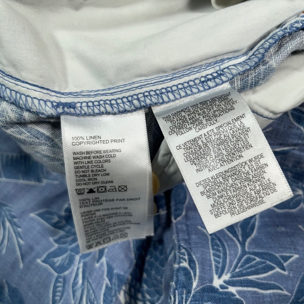 Tommy Bahama Linen Tropical Hawaiian Shorts Men 42 Blue Pineapple AOP  Loose‎ - Picture 5 of 10